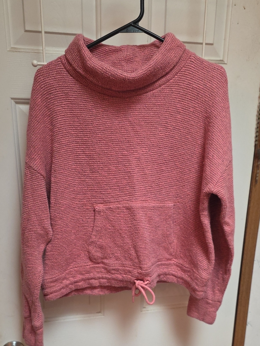 90 Degree By Reflex Pink Funnel-Neck Sweatshirt with Kangaroo Pocket